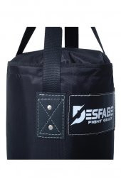 Desfabe Polydes 80x25 Cm Kolonlu Boks Kum Torbası Siyah+Askı Aparatı+Boks Eldiveni+El Bandajı thumbnail 1