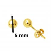 14 Ayar Altın Top Küpe 5 mm. thumbnail 4