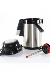 Cooker 2,5 lt. çelik termos pompalı - çay termosu syh thumbnail 1