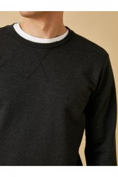 Basic Sweatshirt Pamuklu thumbnail 5
