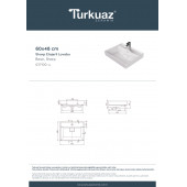 Cerastyle Turkuaz Sharp Etajerli Lavabo 60x48 Cm thumbnail 6
