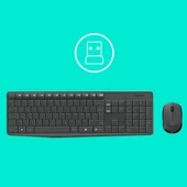 Logitech MK235 Kablosuz Klavye Mouse 920-007925 thumbnail 7
