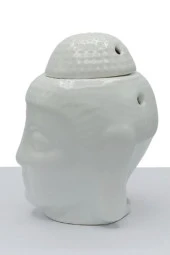 Seramik Buda Buhurdanlık Beyaz Mat 13cm thumbnail 7