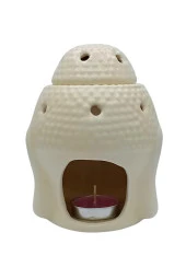 Seramik Buda Buhurdanlık Krem Mat 13cm thumbnail 8