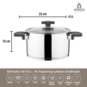 Amboss Enio 4 Parça Matik Düdüklü Tencere Seti thumbnail 3