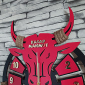 Lavintadesign Kasaplara Özel Ahşap Duvar Saati thumbnail 3