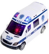 3D Işıklı, Sirenli Çarp Dön Sensörlü Polis Arabası thumbnail 1