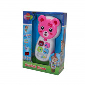 Cep Telefon Sevimli Telefon Işıklı Sesli Pembe thumbnail 2