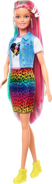 Barbie Leopar Desenli Saçlar Bebeği thumbnail 4