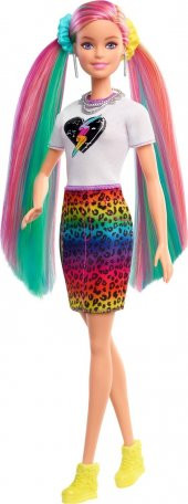 Barbie Leopar Desenli Saçlar Bebeği thumbnail 6