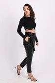 Kadın Jogger Deri Pantolon 6151-23 thumbnail 5