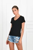 Kadın Basic Cepli Tshirt 8328 thumbnail 4