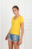 Kadın Basic Cepli Tshirt 8328 thumbnail 3