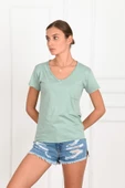 Kadın Basic Cepli Tshirt 8328 thumbnail 8