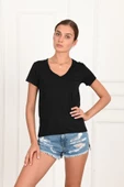 Kadın Basic Cepli Tshirt 8328 thumbnail 5