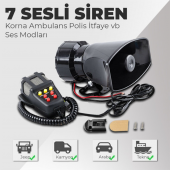Her Araca Uyumlu Universal 7 Sesli Polis Sireni thumbnail 1