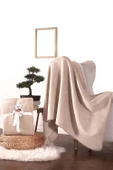 Dolce Bonita Home Pamuklu Tv Battaniye 127X155 Basic Bej thumbnail 2