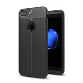 Smcase iPhone 8 Plus Deri Dokulu Silikon Kılıf thumbnail 1
