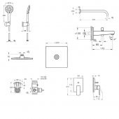 Artema Root Square Krom Ankastre Duş Seti, 6 Parça, A49280 thumbnail 2