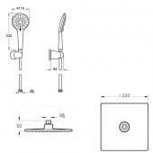 Artema Root Square Krom Ankastre Duş Seti, 6 Parça, A49280 thumbnail 4