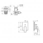 Artema Root Square Krom Ankastre Duş Seti, 6 Parça, A49280 thumbnail 8