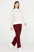 Fitilli Triko Pantolon - Bordo thumbnail 1