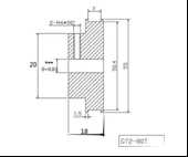 Gt2 6mm 80 Diş Kasnak (İç Çap 5 mm) thumbnail 2