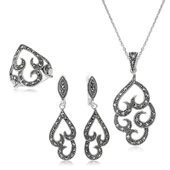 Gümüş Markazit Taşlı Bayan Set SL2250 thumbnail 3