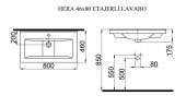 İdevit Hera 80 Cm Dolap Uyumlu Yarım Lavabo thumbnail 2
