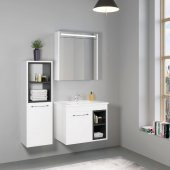 Denko Latte 35 cm MDF Beyaz Banyo Boy Dolabı thumbnail 2