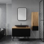 Denko Taylan 30 cm MDF Siyah Banyo Boy Dolabı thumbnail 2