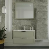Denko Beyoğlu 85 cm MDF Gri Banyo Dolabı Takımı thumbnail 1