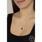 Swarovski Crystal Taşlı Gümüş Kadın Kolye thumbnail 1