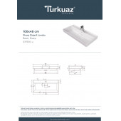 Cerastyle Turkuaz Sharp Etajerli Lavabo 100x48 Cm thumbnail 6