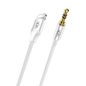 LinkTech A587 iPh Lightning - 3.5mm AUX Kablo 1mt Beyaz thumbnail 1
