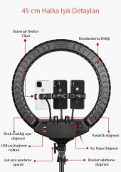 Zore RL-18 Işıklı Telefon Tutucu Ring Light thumbnail 2