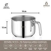 Amboss Saphire Long Paslanmaz Çelik Sütlük 16 cm thumbnail 5