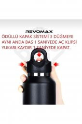 Revomax 16 Oz 473 ml Paslanmaz Çelik Termos Beyaz thumbnail 3