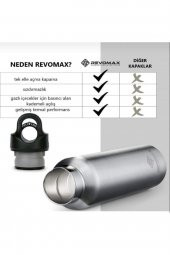 Revomax 16 Oz 473 ml Paslanmaz Çelik Termos Beyaz thumbnail 4