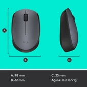 LOGITECH M170 USB SİYAH KABLOSUZ MOUSE 910-004642 thumbnail 9