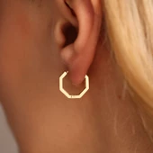 Altın Halka Küpe 1.5 cm Çivi Form thumbnail 2