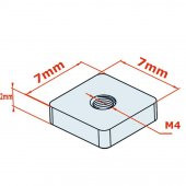7x7x2 mm M4 Kare Somun thumbnail 2