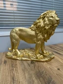 Aslan Figürü Biblo Gold Renkli thumbnail 4