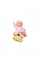 Hediyelik Sevimli Pembe Bebek Biblo Polyester Süs Eşyası thumbnail 1