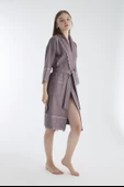 Kısa Dantelli Pike Bambu Cotton Bayan Sabahlık thumbnail 5
