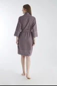 Kısa Dantelli Pike Bambu Cotton Bayan Sabahlık thumbnail 6