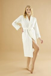 Beden Brodeli Bambu Cotton Bayan Sabahlık thumbnail 1