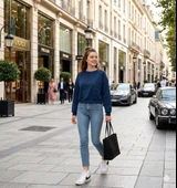 Nors Baldur Crop Sweatshirt Lacivert thumbnail 1