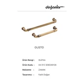 Doğanlar Gusto 192 mm Mobilya Kulp Olifka Antik Sarı thumbnail 3