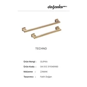 Doğanlar Techno 160 mm Mobilya Kulp Olifka Antik Sarı thumbnail 3